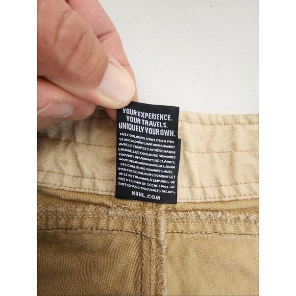 Kuhl Shorts Mens 42 Tan Brown Rugged Canvas Workwear Utility Vintage The Law - Picture 10 of 14
